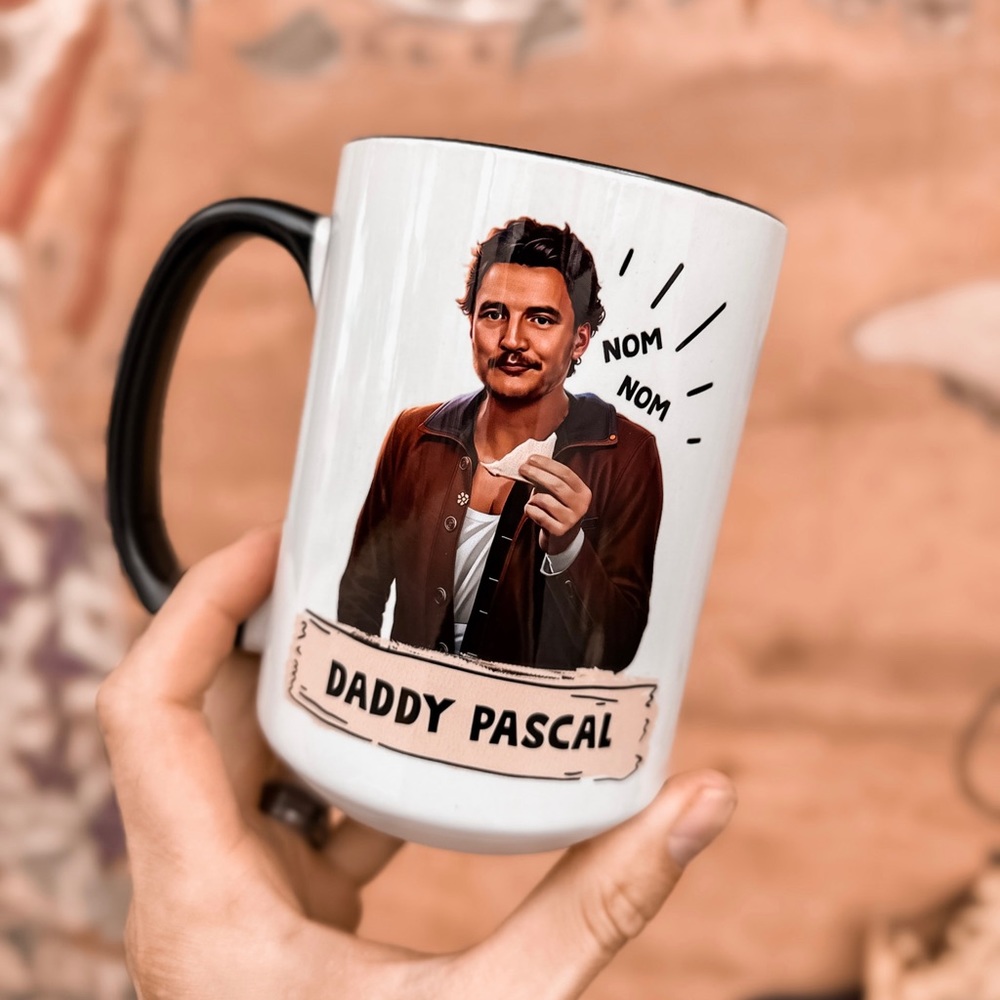 Daddy Pascal Large Black and White Ceramic Coffee Mug 15oz